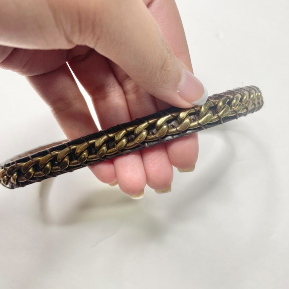 Michael Kors Leather Chain Wrap Bracelet in Brown Gold - Picture 3 of 5